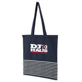 Recycled Soft Feel Convention Tote — Navy (NY) — decorated left angle — 4