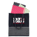 Recycled Soft Feel Convention Tote — Navy (NY) — decorated front view
