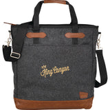 Field & Co.® Campster Wool 15" Computer Tote — Charcoal (CA) — decorated front view — 3