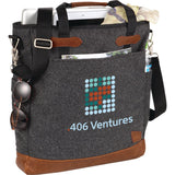 Field & Co.® Campster Wool 15" Computer Tote — Charcoal (CA) — decorated product view — 4