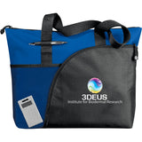 Excel Sport Zippered Utility Business Tote — Royal (RYL) — decorated front view — 8