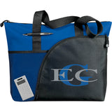 Excel Sport Zippered Utility Business Tote — Royal (RYL) — decorated front view — 7