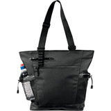 Urban Passage Zippered Travel Business Tote — Black (BK) — blank front view — 5