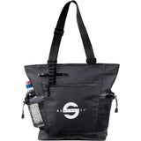 Urban Passage Zippered Travel Business Tote — Black (BK) — decorated front view — 3