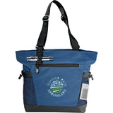 Urban Passage Zippered Travel Business Tote — Blue (BL) — decorated front view — 8
