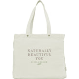 FEED Organic Cotton Rivet Tote — White (WH) — decorated front view — 2