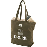 FEED Organic Cotton Shopper Tote — Olive (OL) — decorated left angle — 13
