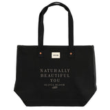 FEED Organic Cotton Weekend Tote — Black (BK) — decorated front view — 16