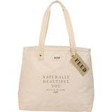 FEED Organic Cotton Weekend Tote — Natural (NT) — decorated front view — 5