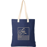 FEED Organic Cotton Convention Tote — Navy (NY) — decorated front view — 10