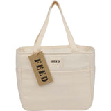 FEED Organic Cotton 9 Can Lunch Cooler — Natural (NT) — blank front view — 4