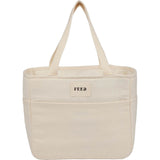 FEED Organic Cotton 9 Can Lunch Cooler — Natural (NT) — blank front view — 5
