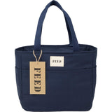 FEED Organic Cotton 9 Can Lunch Cooler — Navy (NY) — blank front view — 17