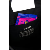 FEED Organic Cotton Book Tote — Black (BK) — blank detail view — 8