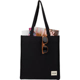 FEED Organic Cotton Book Tote — Black (BK) — blank product view — 4