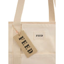 FEED Organic Cotton Large Market Tote — Natural (NT) — blank detail view