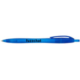 Cougar Retractable Ballpoint Pen — Translucent Blue (FBL) — decorated front view — 6