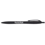 Cougar Retractable Ballpoint Pen — Solid Black (SBK) — decorated front view — 2