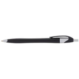 Cougar Retractable Ballpoint Pen — Black w — blank front view — 31