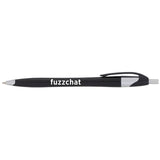 Cougar Retractable Ballpoint Pen — Black w — decorated front view — 30