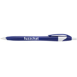Cougar Retractable Ballpoint Pen — Blue w — decorated front view — 38