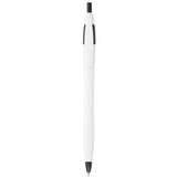 Cougar Retractable Ballpoint Pen — White w Black Trim (WBK) — blank product view — 25