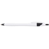 Cougar Retractable Ballpoint Pen — White w Black Trim (WBK) — blank front view — 23