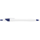 Cougar Retractable Ballpoint Pen — White w Blue Trim (WBL) — blank product view — 28