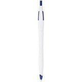 Cougar Retractable Ballpoint Pen — White w Blue Trim (WBL) — blank product view — 29