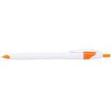 Cougar Retractable Ballpoint Pen — White w — blank front view — 15