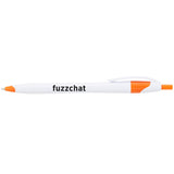Cougar Retractable Ballpoint Pen — White w — decorated front view — 14