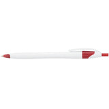 Cougar Retractable Ballpoint Pen — White w — blank front view — 11