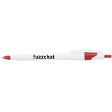 Cougar Retractable Ballpoint Pen — White w — decorated front view — 10