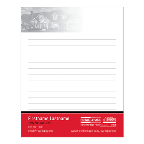 RLP North Heritage Realty Notepads - 4.25" x 5.5" - Quarter Page 1