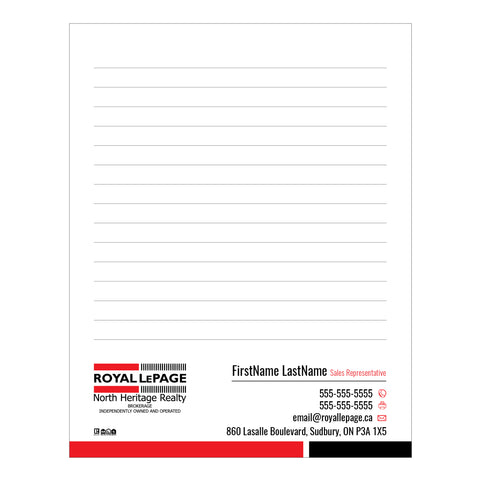 RLP North Heritage Realty Notepads - 4.25" x 5.5" - Quarter Page 2