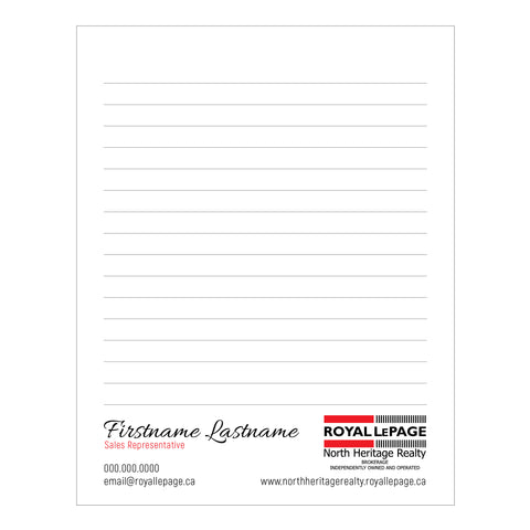 RLP North Heritage Realty Notepads - 4.25" x 5.5" - Quarter Page 3