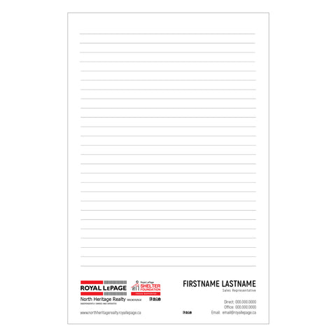 RLP North Heritage Realty Notepads - 5.5" x 8.5" - Half Page 2