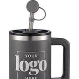 Recycled Silicone Straw Topper — Gray (GY) — blank front view — 6