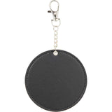 Travel Mirror Bag Charm — Black (BK) — blank front view — 6
