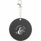 Travel Mirror Bag Charm — Black (BK) — decorated front view — 2