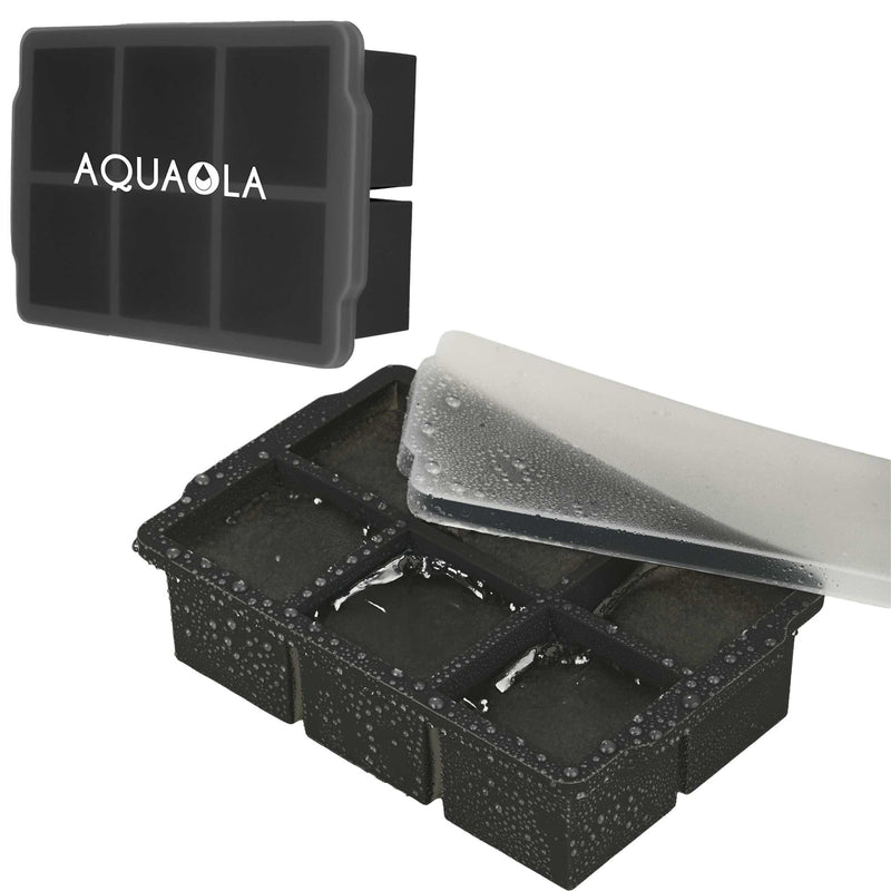 Silicone Ice Cube Tray with Snap-On Lid SM-2277 — Black (BK) — view 1