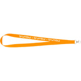 Neon Recycled Lanyard — Orange (OR) — decorated front view — 14