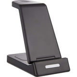 TriCharge 3-in-1 Wireless 15W Charging Stand — Black (BK) — blank right angle — 10