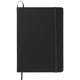 5" x 7" FSC Mix Snap Elastic Closure Notebook — Black (BK) — blank front view — 19