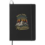 5" x 7" FSC Mix Snap Elastic Closure Notebook — Black (BK) — decorated front view — 17