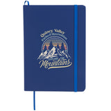 5" x 7" FSC Mix Snap Elastic Closure Notebook — Blue (BL) — decorated front view — 12