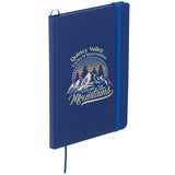 5" x 7" FSC Mix Snap Elastic Closure Notebook — Blue (BL) — decorated product view — 13
