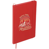 5" x 7" FSC Mix Snap Elastic Closure Notebook — RED (RE) — decorated right angle — 3