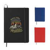 5" x 7" FSC Mix Snap Elastic Closure Notebook — Black (BK) — decorated front view — 22