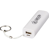 Span 1200 mAh Power Bank — White (WH) — decorated front view — 7